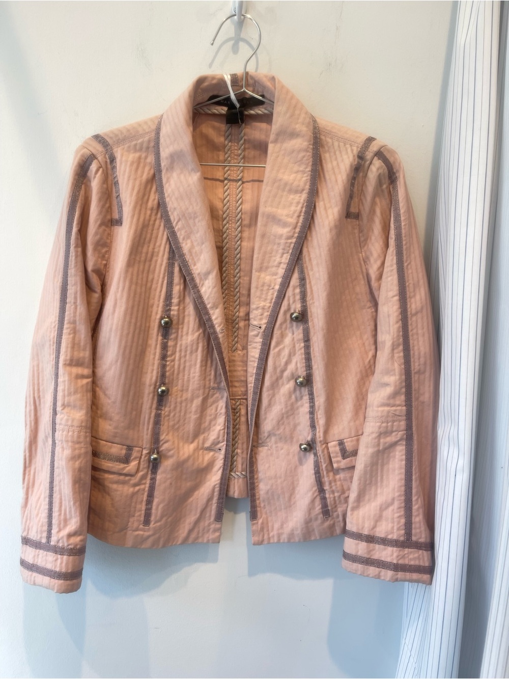 Marc Jacobs Blush Pink Tailored Military-Style Jacket
